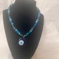 Blessed Evil Eye Necklace with Blue Agate Stone – Harmony & Emotional Healing