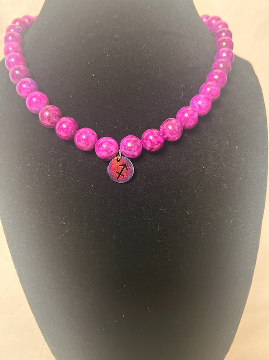 Purple Tiger’s Eye Zodiac Necklace