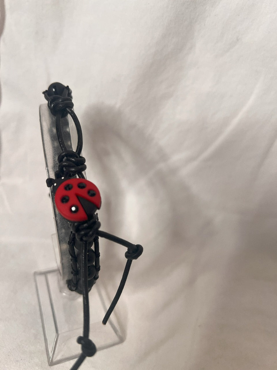 Black Onyx Ladybug Protection Anklet