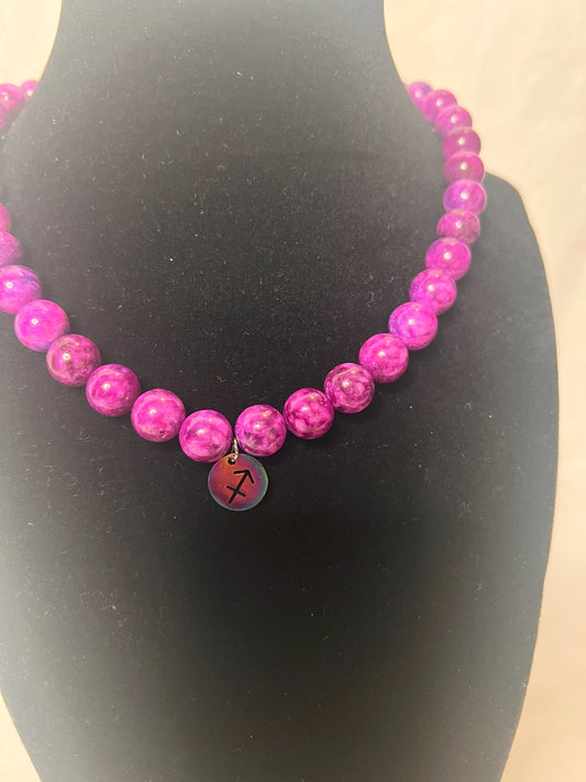 Purple Tiger’s Eye Zodiac Necklace